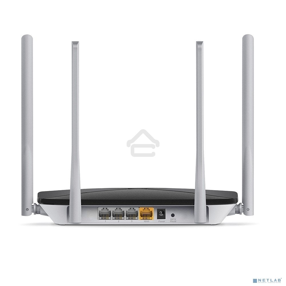 Беспроводный маршрутизатор Mercusys AC12, Dual Band, (867Мбит/с на 5 ГГц + 300Мбит/с на 2,4 ГГц)4 порта 100 Мбит/с, 4 фиксированных антенны