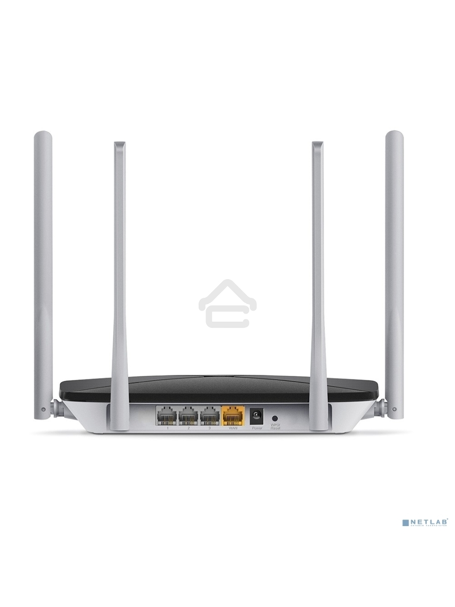 Беспроводный маршрутизатор Mercusys AC12, Dual Band, (867Мбит/с на 5 ГГц + 300Мбит/с на 2,4 ГГц)4 порта 100 Мбит/с, 4 фиксированных антенны