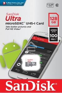 Флеш карта microSD 128GB SanDisk microSDXC Class 10 Ultra UHS-I A1 140MB/s