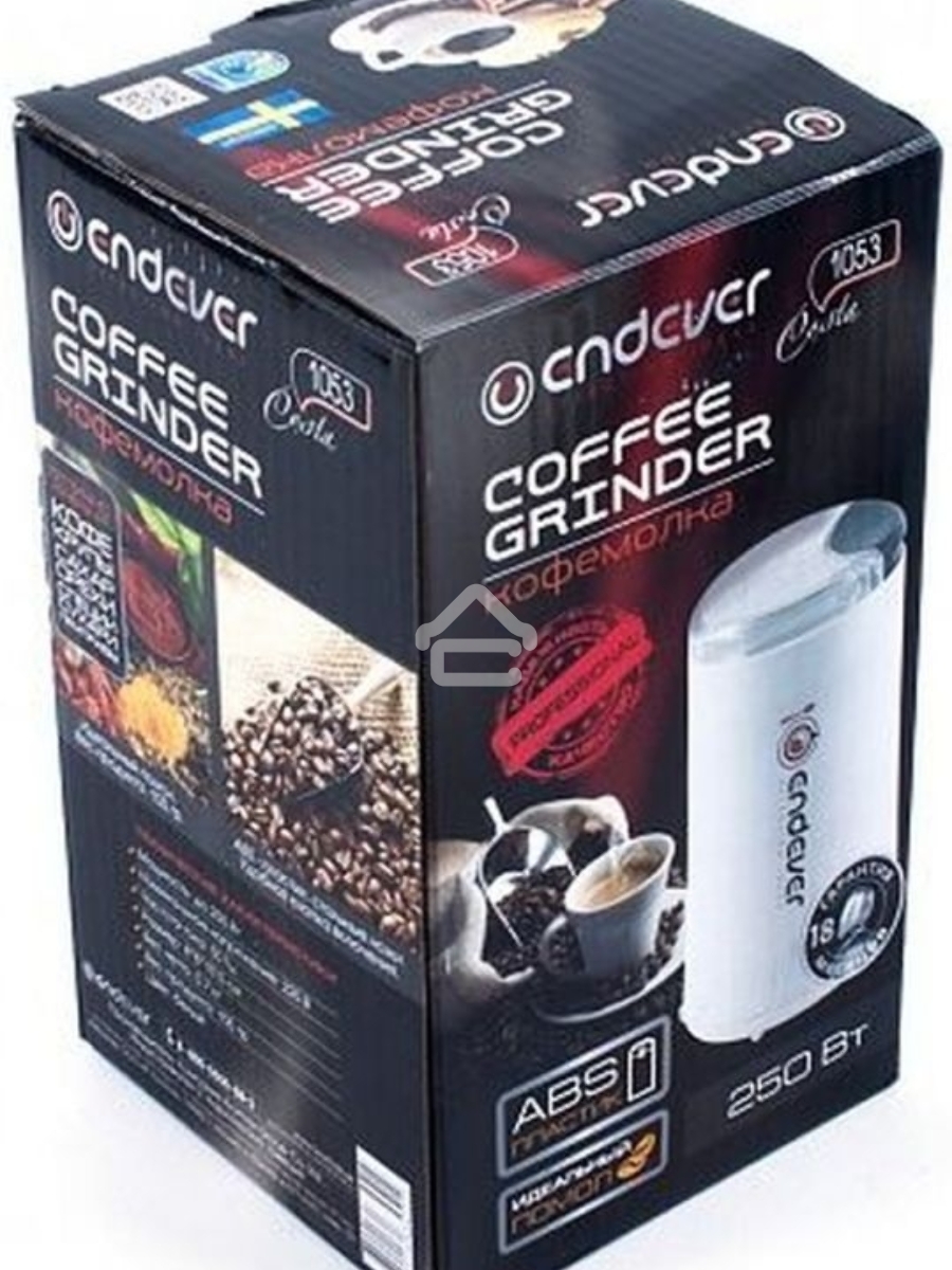 Кофемолка Endever Costa-1053, 250 Вт, 15000 об/мин, вес продукта для помола 100 гр, ABS-пластик, защита от перегрева двигателя