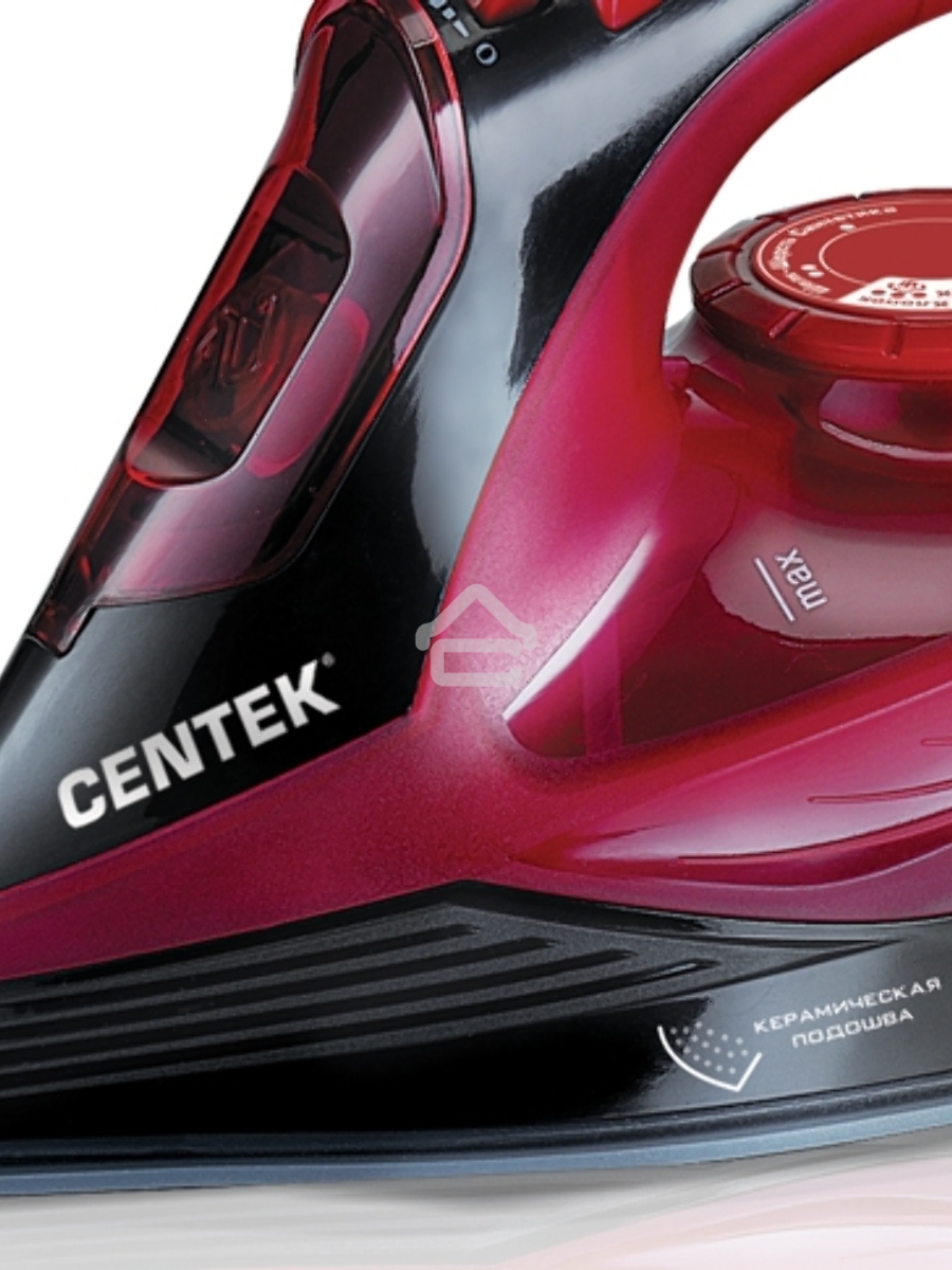 Утюг Centek CT-2351 Red (красный) 2200Вт, КЕРАМИЧЕСКАЯ подошва, 300 мл, паровой удар, самоочистка