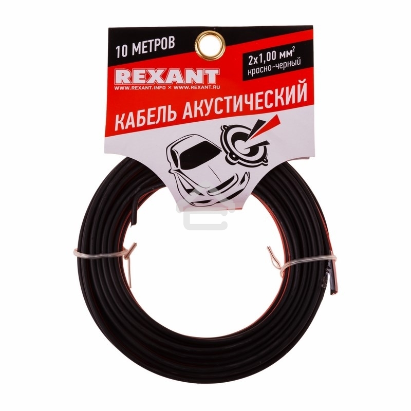 Кабель акустический Rexant 2х1,00 мм², красно-черный, мини-бухта 10 м