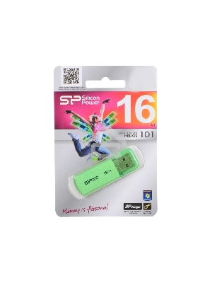 Флеш диск Silicon Power 16Gb Helios 101 SP016GBUF2101V1N USB2.0 зеленый