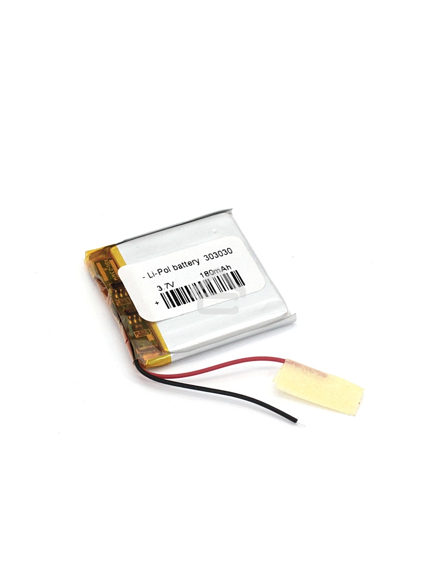 Аккумулятор Li-Pol (батарея) 3*30*30мм 2pin 3.7V/180mAh