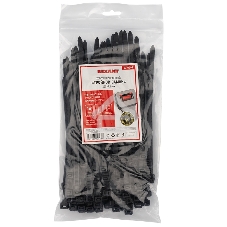 Хомут-стяжкa нейлоновая с тройным замком Rexant 200x7,5 мм, черная, упаковка 100 шт.