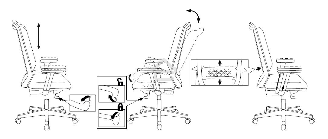Кресло компьютерное Бюрократ MC-611N TW-01 38-418 черный, сетка/ткань, крестовина пластик