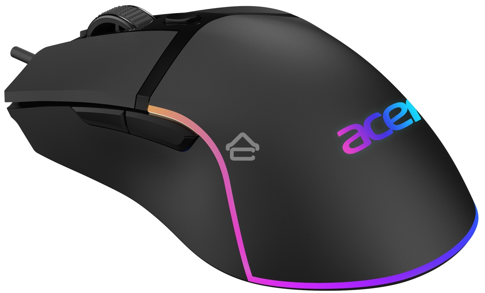 Мышь проводная Acer OMW121 черный, 6400 dpi, USB, кнопки - 6