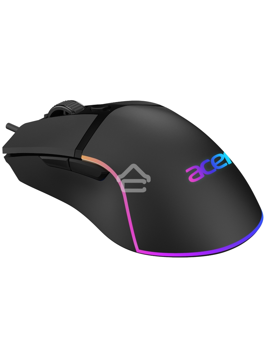 Мышь проводная Acer OMW121 черный, 6400 dpi, USB, кнопки - 6