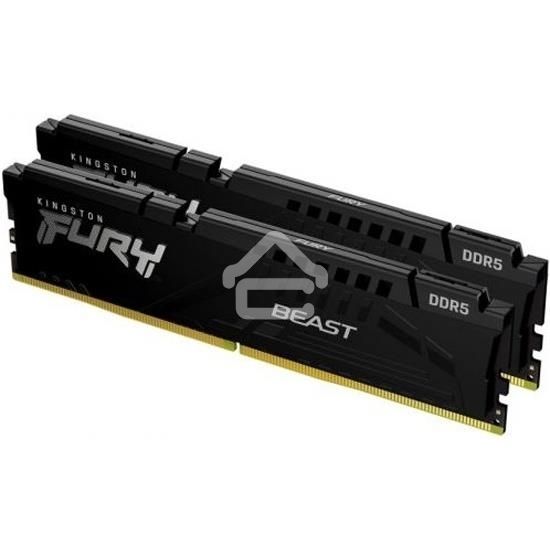 Оперативная память Kingston Fury Beast, DDR5, 16GB (2x8GB), 5600MHz, CL40, DIMM, с радиаторами, черный