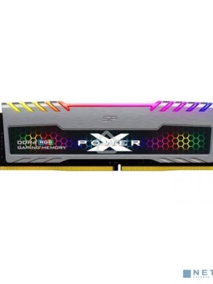 Оперативная память Silicon Power Xpower Turbine, DDR4, 8GB (1x8 GB), 3200 MHz, CL16, DIMM, радиатор, RGB, серый