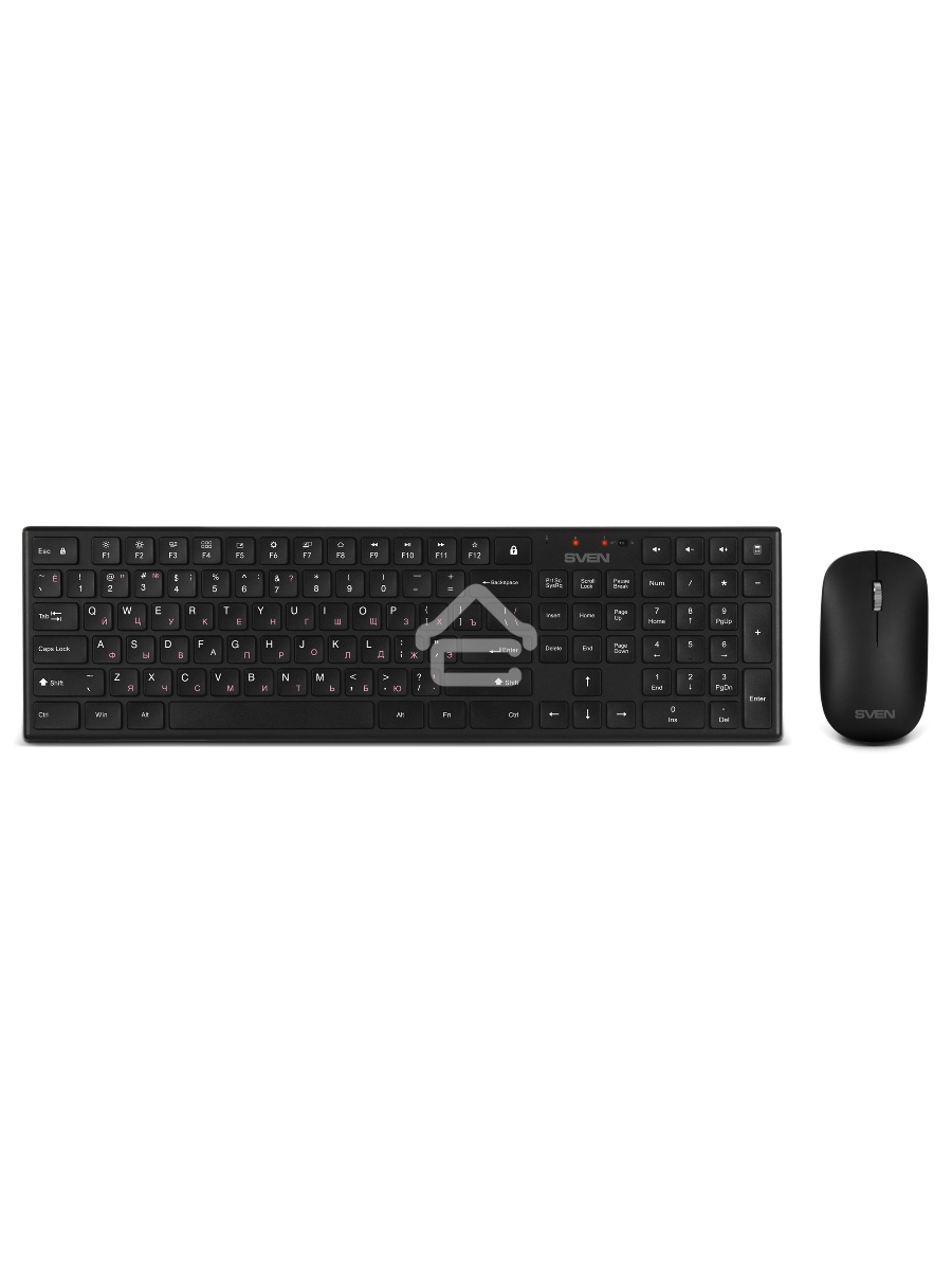 Беспроводной набор Sven ножничная клавиатура + мышь KB-C2550W чёрный (109 кл.,12Fn, 1000DPI, 2+1 кл.)