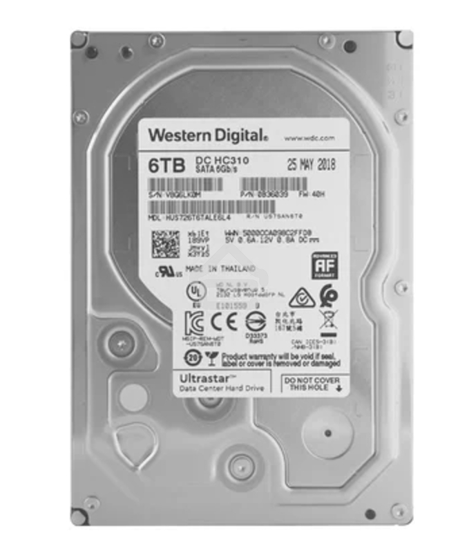 Жесткий диск Western Digital 6Tb 7200rpm HGST SATA-III 0B36039 HUS726T6TALE6L4 Ultrastar 7K6 256Mb 3.5