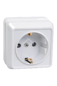 Розетка Iek ERO11-K01-16-DC РС20-3-ОБ 1местн. c з/к 16А откр.уст. ОКТАВА (белый)