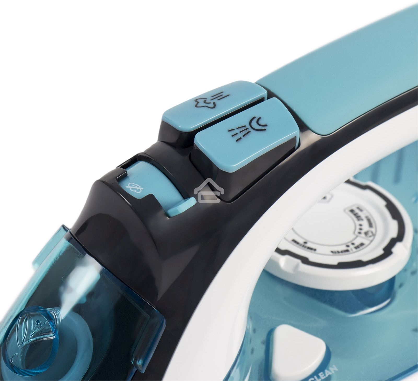 Утюг Galaxy Line GL 6123, голубой с белым, паровой, 2500 Вт, постоянный пар 50 г/мин, паровой удар 230 г/мин, функции: самоочистка, антикапля, антинакипь, функция увлажнения, вертикальное отпаривание, защита от перегрева, индикатор нагрева, керамическое п