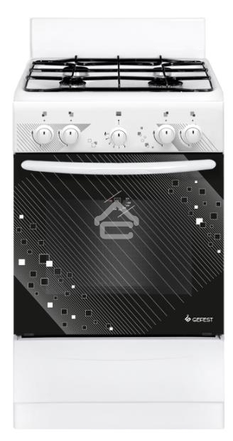 Плита газовая Gefest ПГ 5100 0017 белый конфорок - 4 шт, духовка - 52 л, 50 см x 85 см x 58.5 см