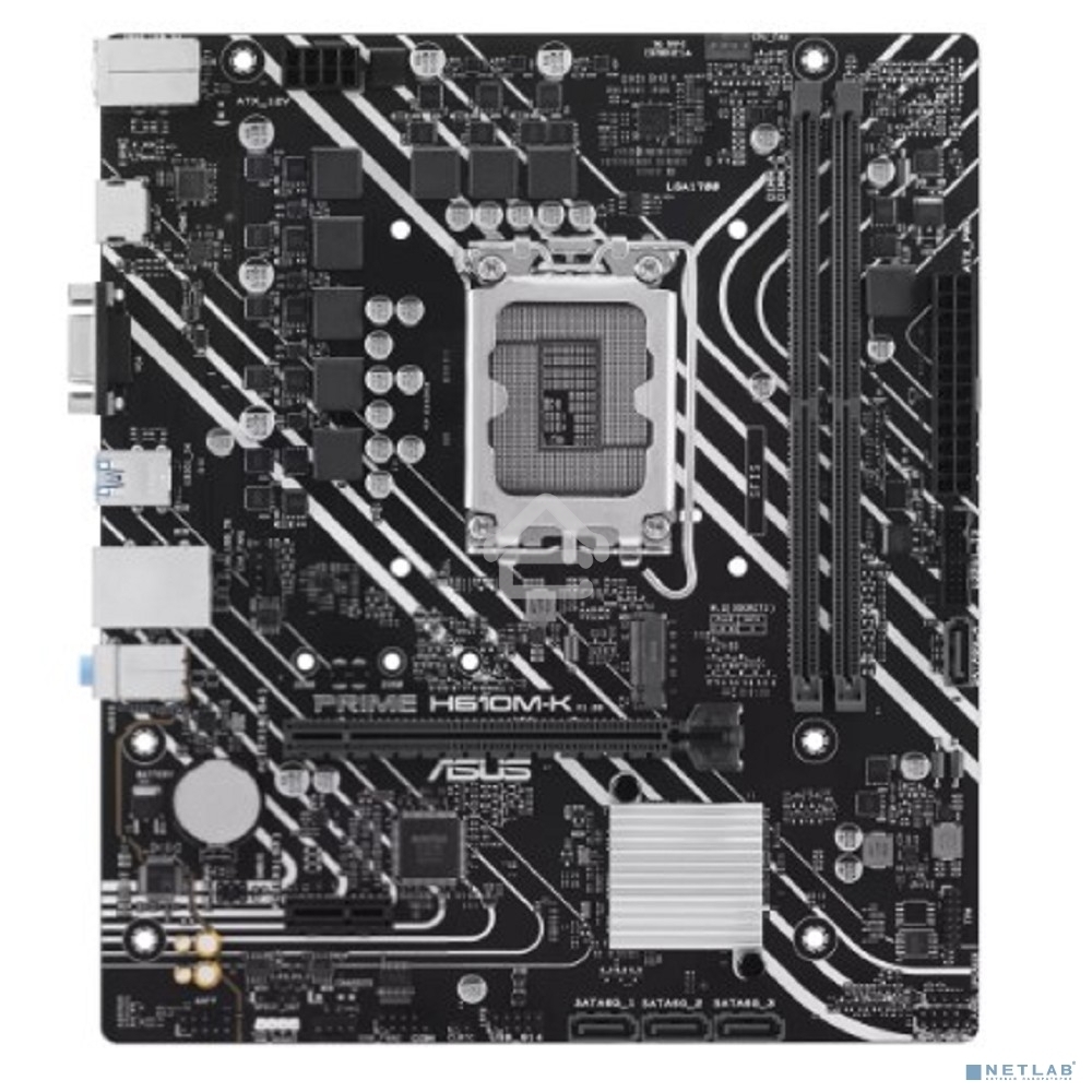 Материнская плата ASUS PRIME H610M-K, LGA 1700, Intel H610, 2xDDR5, 4xSATA, 1xM.2, 1xPCIe 4.0 x16, 1x1Gb LAN, 2xUSB-A 3.2 Gen 1, 4xUSB-A 2.0, 1xHDMI, 1xVGA, 3x3.5 мм, 1xRS-232, 7.1, mATX