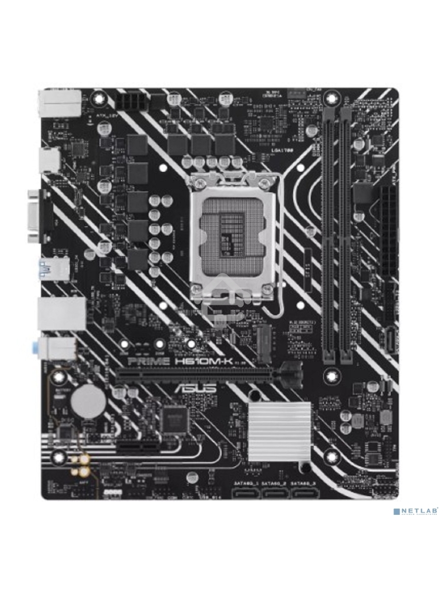 Материнская плата ASUS PRIME H610M-K, LGA 1700, Intel H610, 2xDDR5, 4xSATA, 1xM.2, 1xPCIe 4.0 x16, 1x1Gb LAN, 2xUSB-A 3.2 Gen 1, 4xUSB-A 2.0, 1xHDMI, 1xVGA, 3x3.5 мм, 1xRS-232, 7.1, mATX