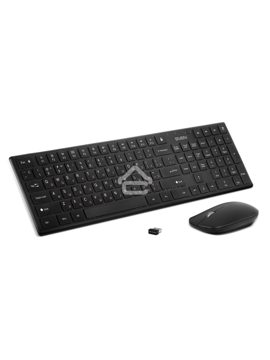 Беспроводной набор Sven ножничная клавиатура + мышь KB-C2550W чёрный (109 кл.,12Fn, 1000DPI, 2+1 кл.)