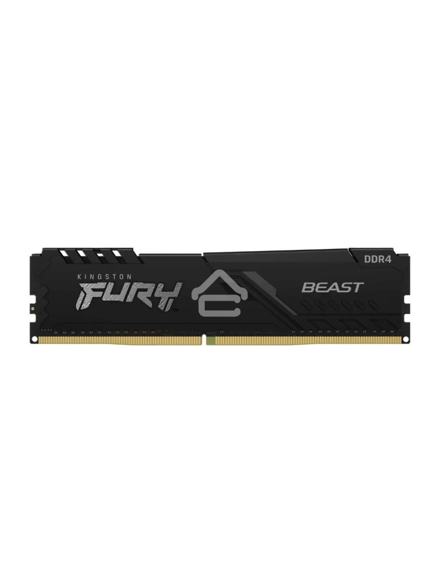 Оперативная память Kingston Fury Beast, DDR4, 16GB (1x16GB), 3600MHz, CL18, DIMM, с радиатором, черный