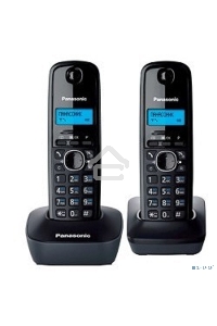 Телефон беспроводной (DECT) Panasonic KX-TG1612RUH (серый)  {Доп трубка в комплекте,АОН, Caller ID,12 мелодий звонка,поиск трубки}