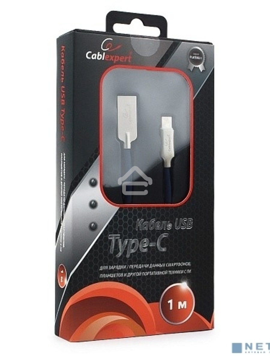Кабель USB 2.0 Cablexpert CC-P-USBC02Bl-1M, AM/Type-C, серия Platinum, длина 1м, синий, блистер