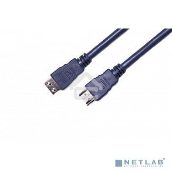 Кабель HDMI CP-HM-HM-5M Wize, 5 м, v.2.0, K-Lock, soft cable, 19M/19M, позол.разъемы, экран, темно-серый, пакет