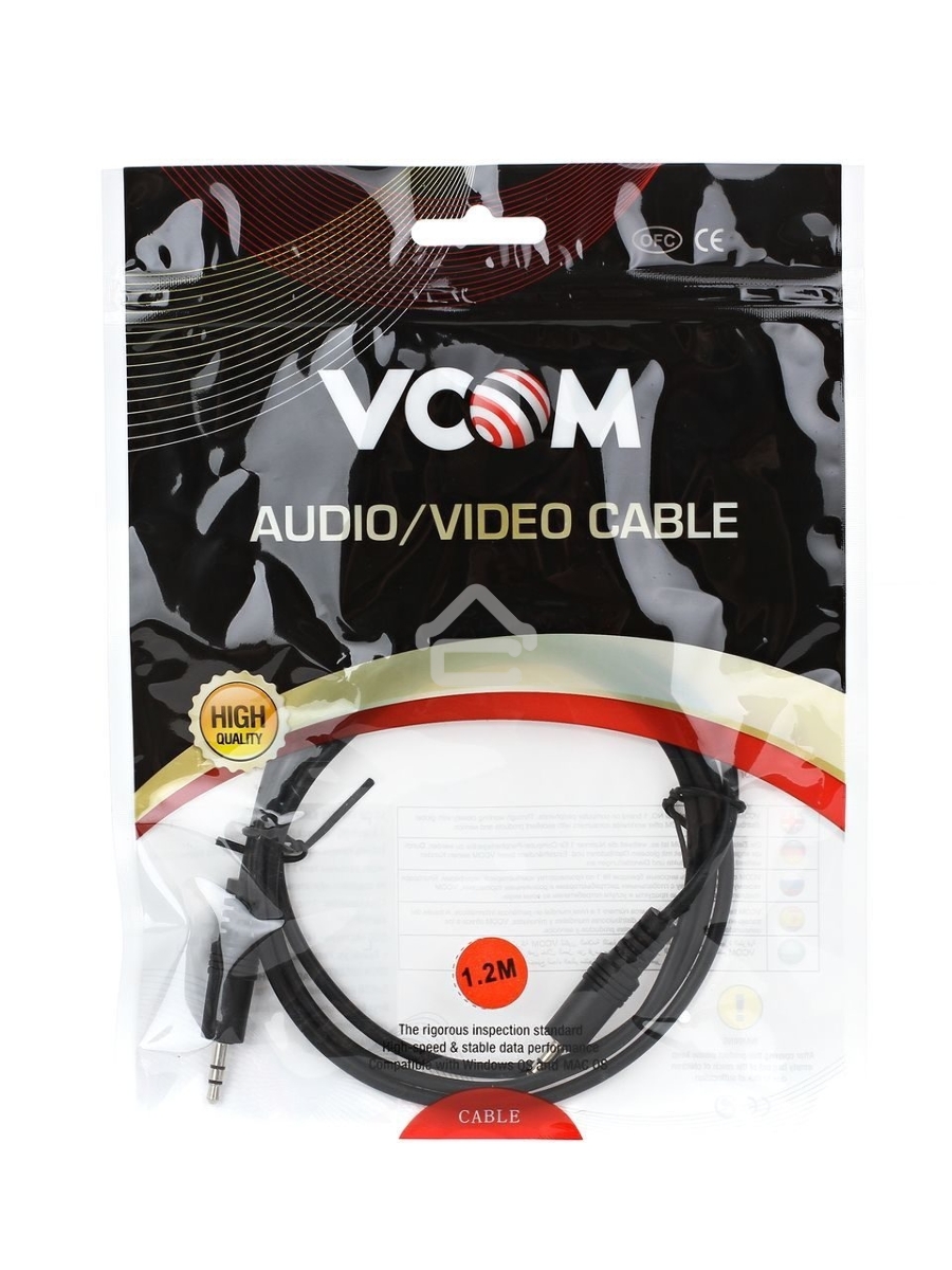 Кабель соединительный VCOM 3.5 Jack (M) - 3.5 Jack (M), стерео, аудио, 1.2м <VAV7175-1.2M>