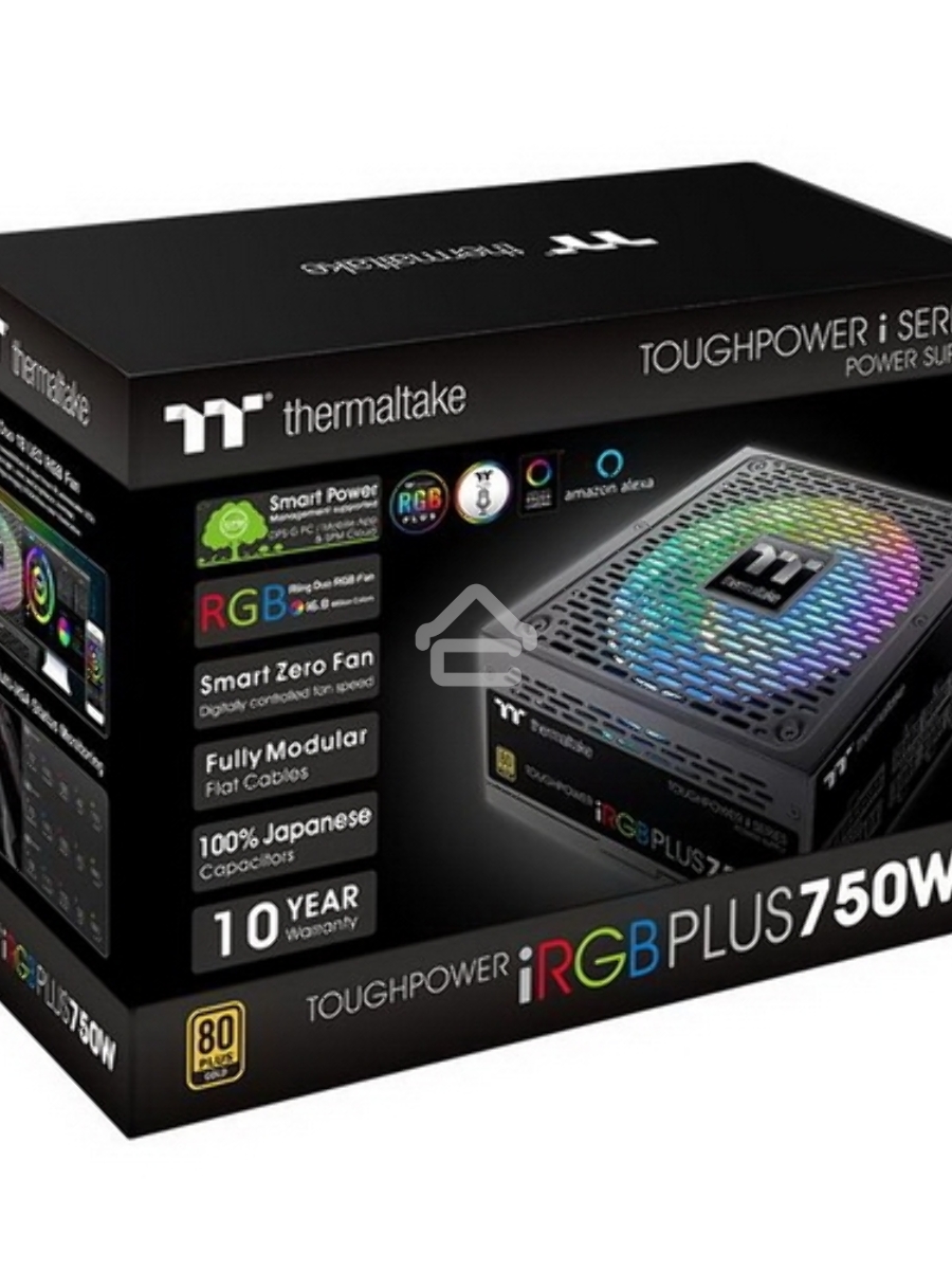 Блок питания Thermaltake Toughpower iRGB PLUS 750W RTL (PS-TPI-0750F3FDGE-1), 750Вт, 80 PLUS Gold, 140мм, модульный, черный