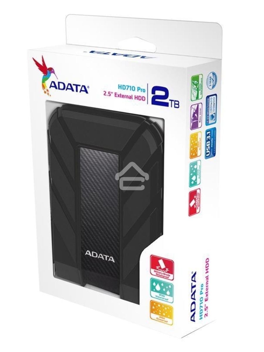 Внешний жесткий диск AData USB 3.0 2Tb AHD710-2TU3-CBK DashDrive Durable 2.5