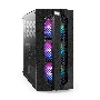 Компьютерный корпус Miditower ExeGate EVO-9205 (ATX, без БП, с окном, 1*USB+1*USB3.0, аудио, 3 вент. 12см с RGB подсветкой)