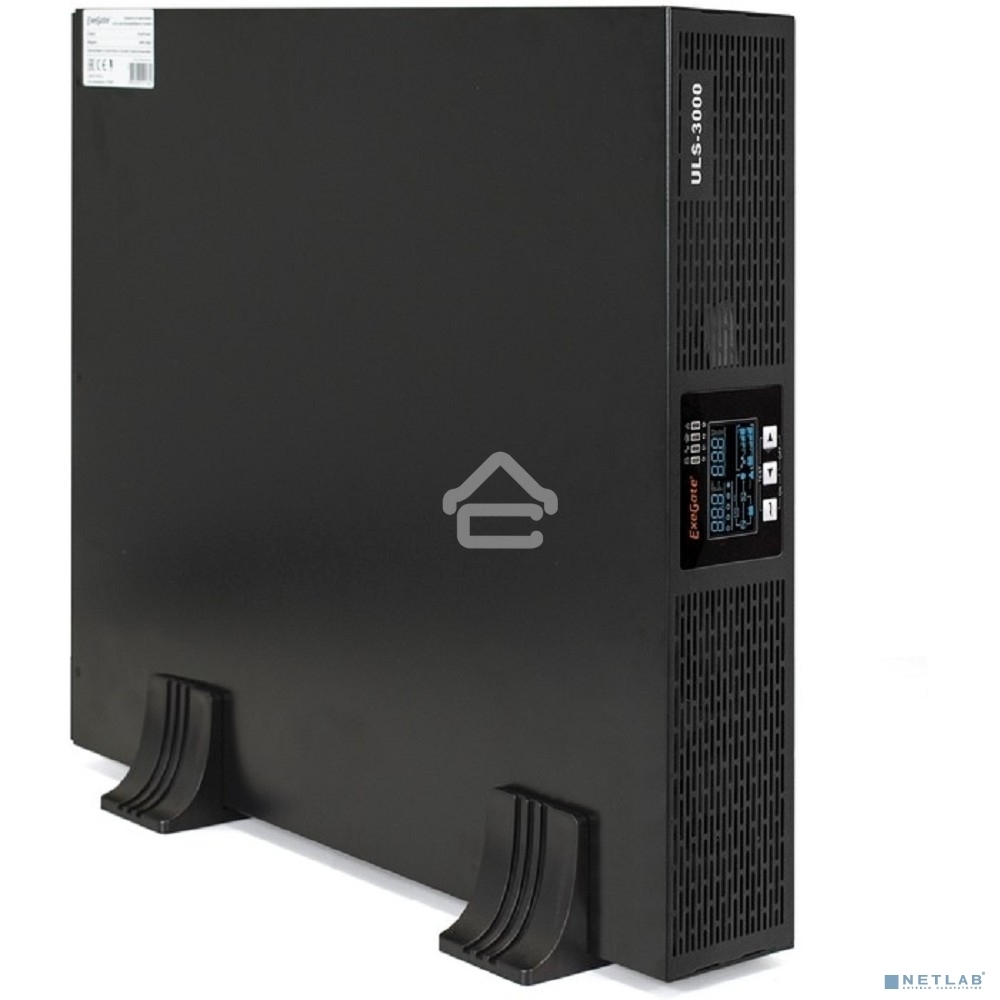 Источник бесперебойного питания On-line ExeGate EP285648RUS PowerExpert ULS-3000.LCD.AVR.C13.USB.RS232.SNMP.2U <3000VA/3000W, On-Line, PF=1, LCD, 6*IEC-C13, RS232, USB, SNMP-slot, Rackmount 2U/Tower, Black>