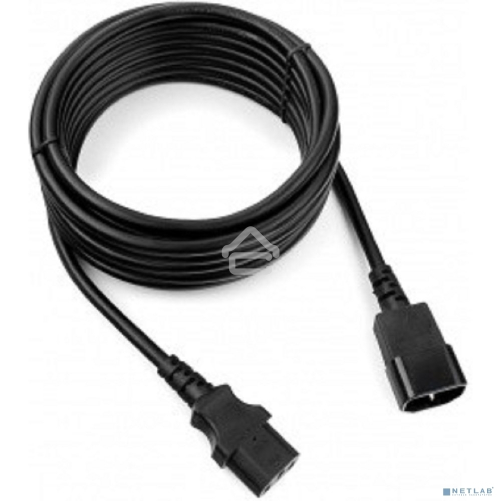 Кабель питания сист.блок-монитор Cablexpert PC-189-1-5M, 5м, C13-C14, 3x1кв.мм., черный, с заземлением