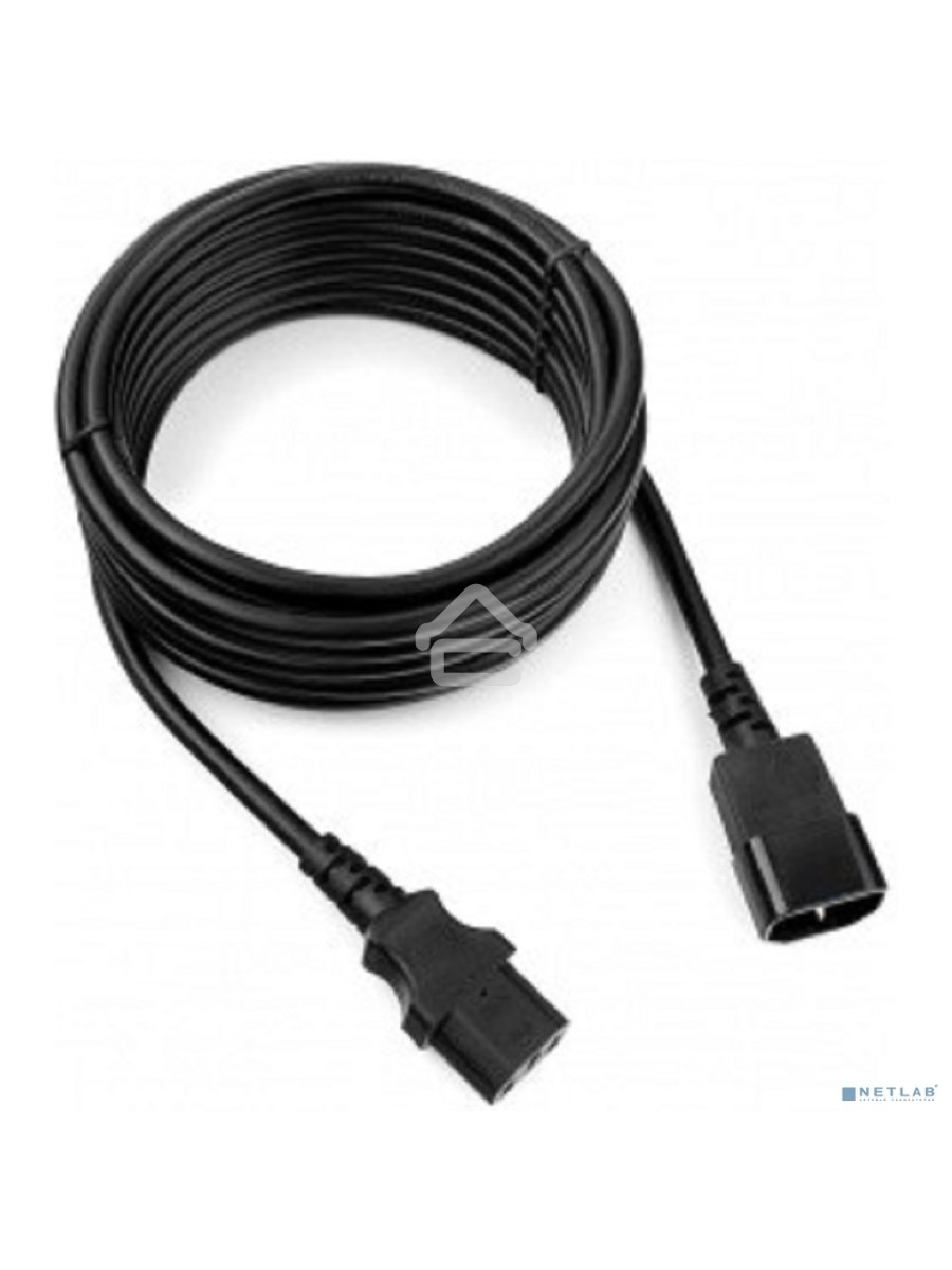 Кабель питания сист.блок-монитор Cablexpert PC-189-1-5M, 5м, C13-C14, 3x1кв.мм., черный, с заземлением