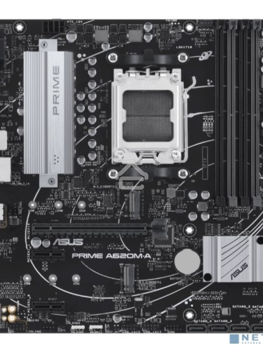 Материнская плата ASUS PRIME A620M-A-CSM, AM5, AMD A620, 2xDDR5, 4xSATA, 2xM.2, 1xPCI-E 4.0 x16, 1xHDMI, 1xDP, 1xVGA, 1x 1Gb LAN, 2xUSB-A 3.2 Gen 1, 4xUSB-A 2.0, 3x3.5 мм, 7.1, Micro-ATX