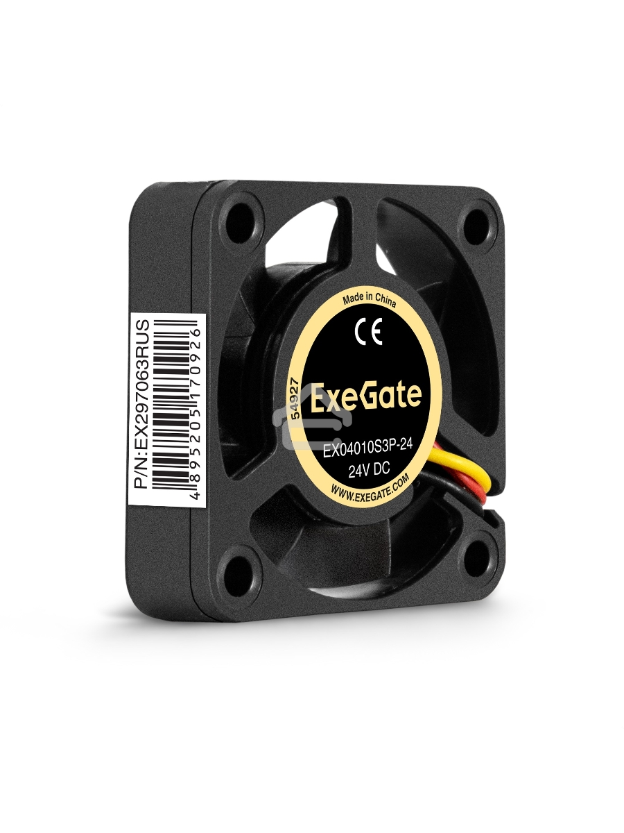 Вентилятор для корпуса ExeGate EX04010S3P-24 черный, 40 мм, 7500 об/мин, 37.5 дБ, 3 pin
