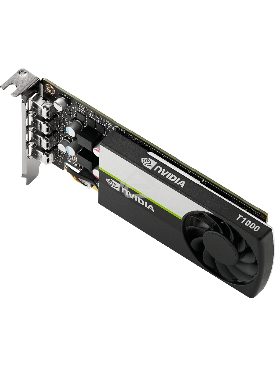 Видеокарта PNY GPU NVIDIA VCNT1000-8GB-SB PCI-Express 3.0 x16, LP8 GB GDDR6 128-bit, 4x Mini DP 1.4, 1x LP bracket.