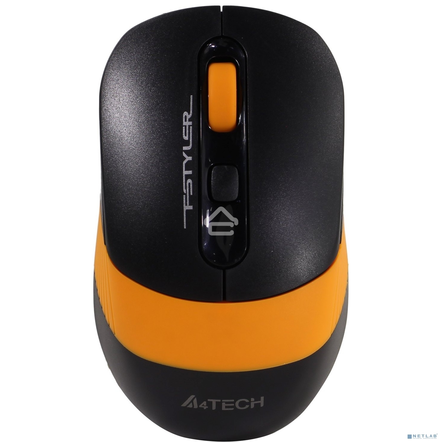 Мышь беспроводная A4Tech Fstyler FG10S черный/оранжевый, 2000 dpi, радиоканал, USB, кнопки - 4