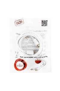 Кабель Cablexpert HDMI CC-HDMI4-W-10, 19M/19M, v2.0, медь, позол.разъемы, экран, 3 м, белый, пакет