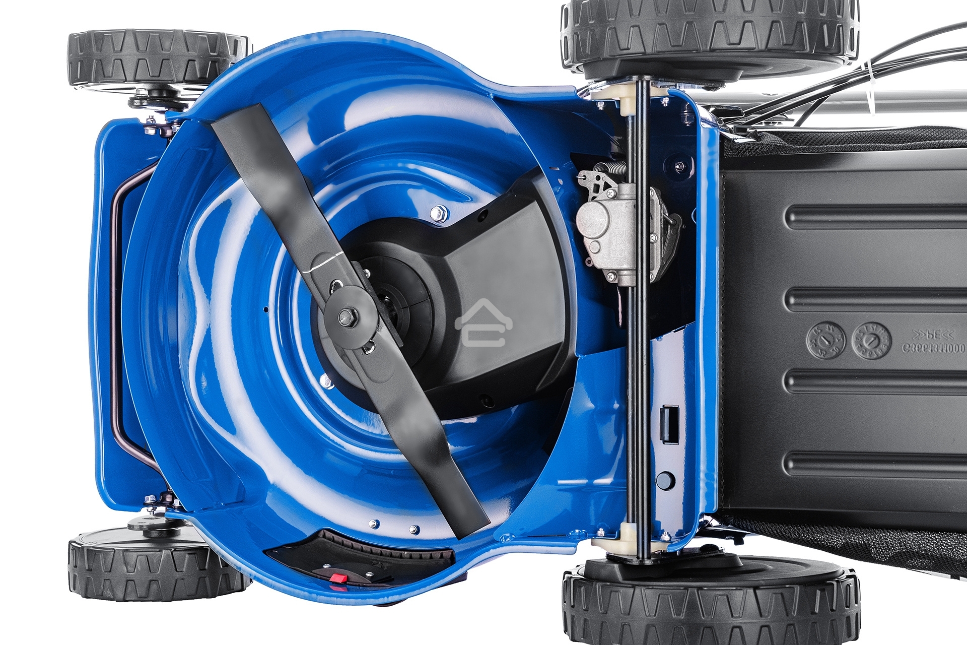 Бензиновая газонокосилка HYUNDAI L 4610SE самоходная, электрозапуск, двигатель Hyundai ICV145,4-х такт, 3.5 л.с./145 см3, Ширина среза 45,7 см, Высота среза 25-75 мм, 35 кг