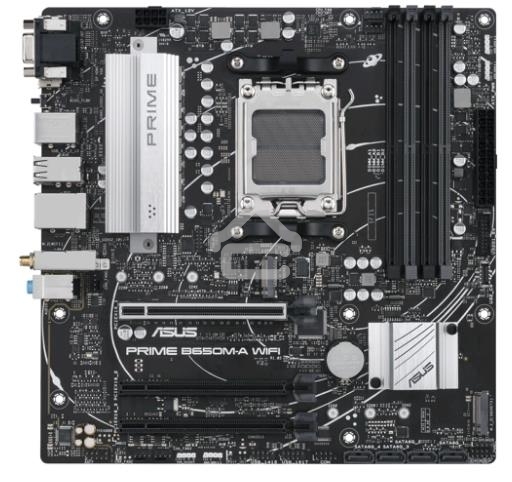 Материнская плата ASUS PRIME B650M-A WIFI II, AM5, AMD B650, 4xDDR5, 4xSATA, 2xM.2, 1xPCI-E 4.0 x16, 2xPCI-E 4.0 x1, 1xHDMI, 1xDP, 1xVGA, 1x 2.5Gb LAN, 2xUSB-A 3.2 Gen 2, 2xUSB-A 3.2 Gen 1, 4xUSB-A 2.0, 3x3.5 мм, 7.1, Micro-ATX