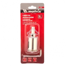 Сверло алмазное Matrix по керамограниту, 28 х 67 мм, 3-гранный хвостовик