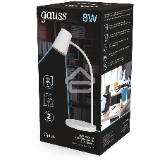 Светильник настольный Gauss Qplus модель GTL603 8W 600lm 4000K 170-265V белый диммируемый LED 1/8