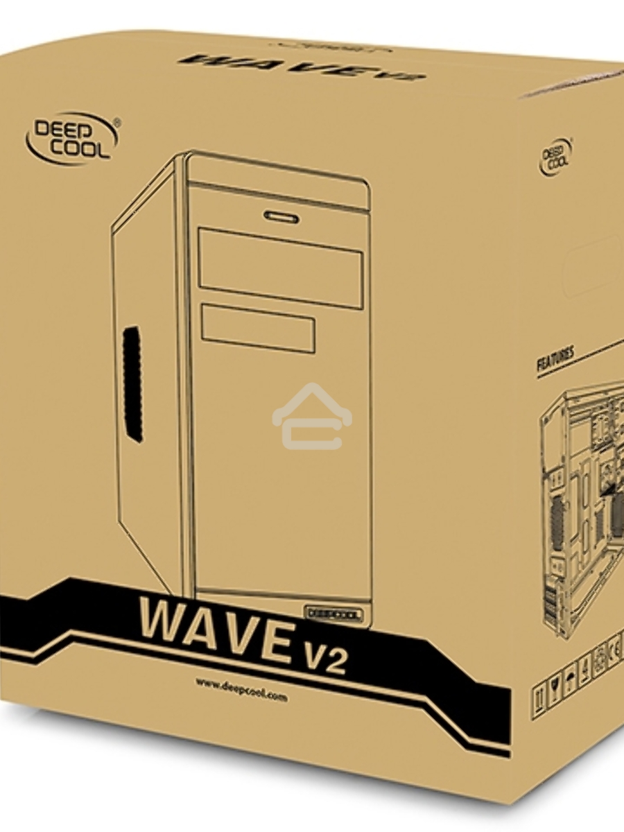 Компьютерный корпус Deepcool WAVE V2 , mATX / mini-ITX, без БП, 1x USB 3.0, 2x USB 2.0