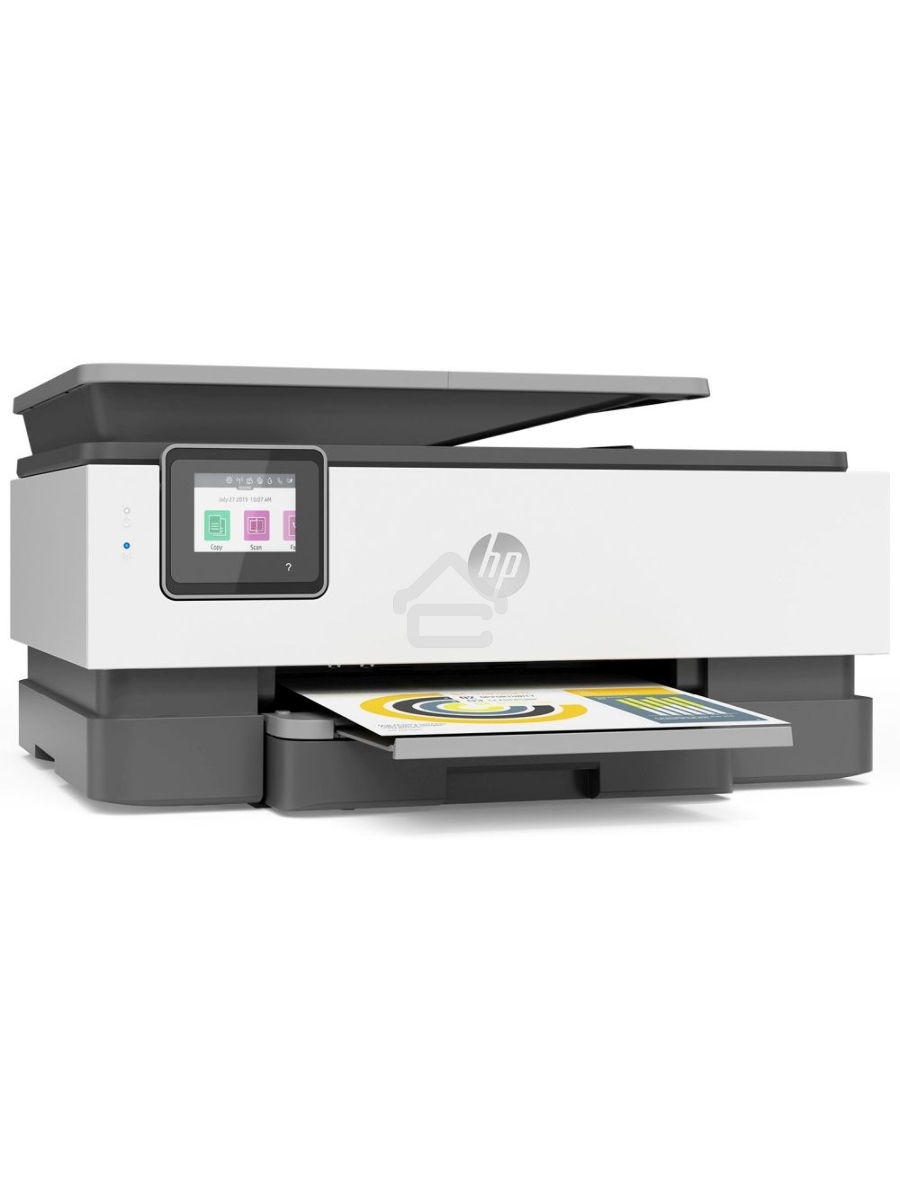МФУ струйный HP OfficeJet 8023 (1KR64B), A4, цвтной, печ. до 20 стр/мин. (ч/б), до 10 стр/мин. (цвет), скан. до 8 стр/мин. (ч/б) 3.5 стр/мин. (цвет), 1200 x 1200 dpi, USB, RJ-45, Wi-Fi, Air Print