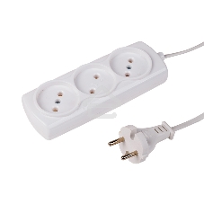 Удлинитель PROconnect STANDARD 3 гнезда, 3 м, 2х0.75 мм², б/з, белый