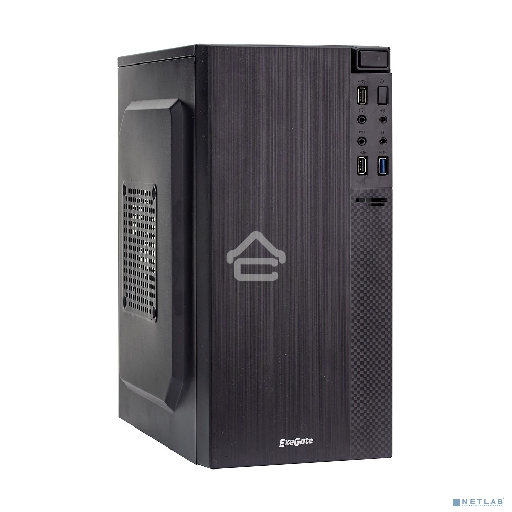 Компьютерный корпус Minitower Exegate BAA-104U Black, mATX, <AAA350, 80mm>, 2*USB+1*USB3.0, Audio