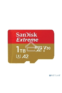 Флеш карта microSDXC SanDis 1024GBEXTREME Class 10, UHS-I, W130, R 190 МБ/с, <SDSQXAV-1T00-GN6MN> без адаптера на SD