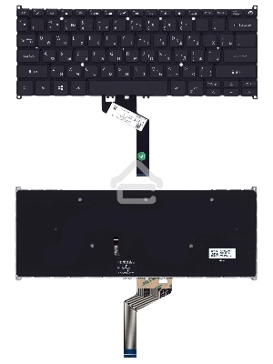 Клавиатура для ноутбука Acer Swift 5 SF514-52T черная с подсветкой