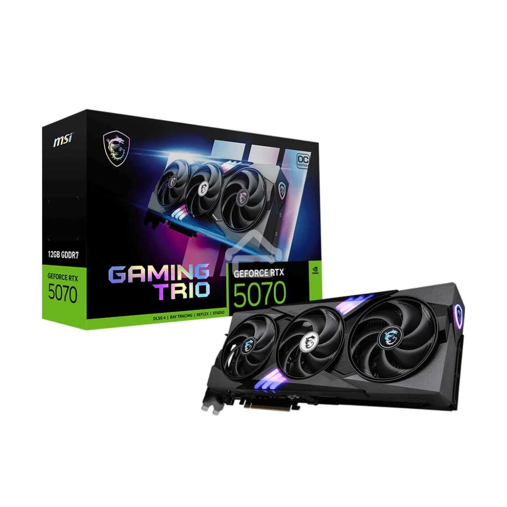 Видеокарта MSI RTX5070 GAMING TRIO OC 12GB GDDR7 192bit 3xDP HDMI 3FAN RTL
