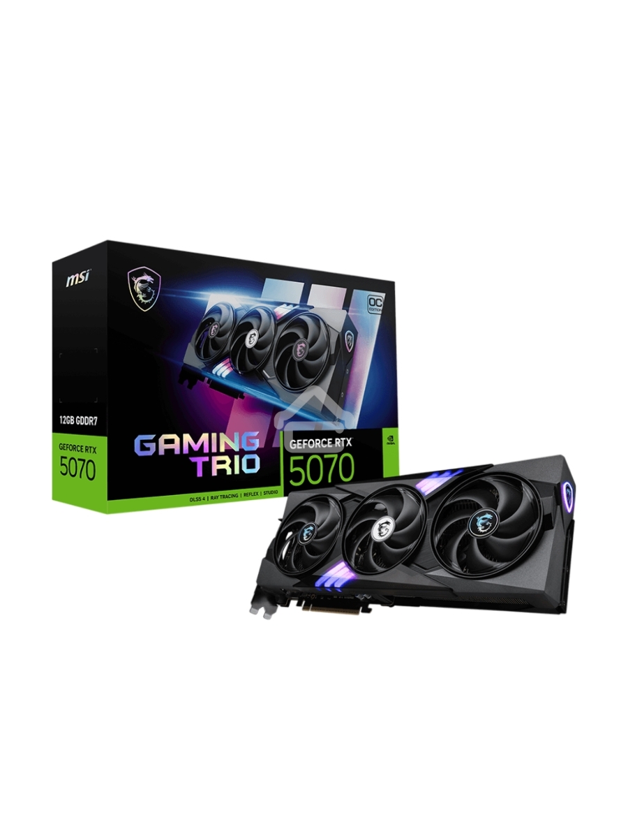 Видеокарта MSI RTX5070 GAMING TRIO OC 12GB GDDR7 192bit 3xDP HDMI 3FAN RTL